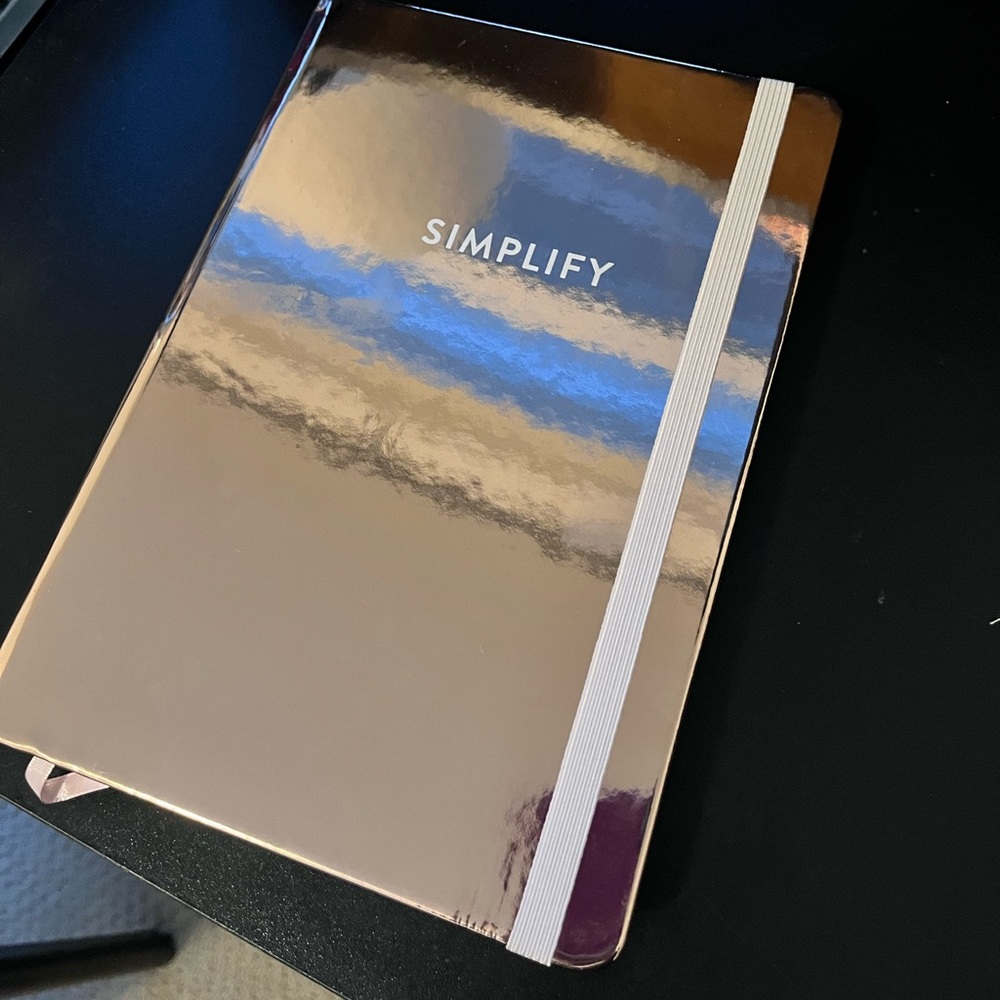 Rose gold metallic habit tracker bullet journal
